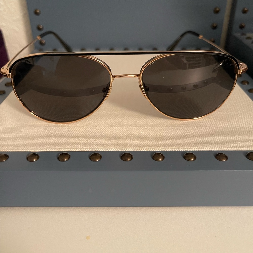 Tom Ford Gold Aviator Sunglasses - Picture 4 of 11